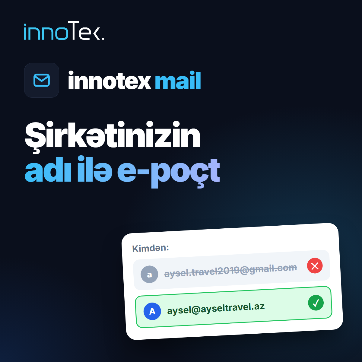 INNOTEX Mail – Şirkətinizin Adı ilə Korporativ E-poçt